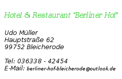 Visitenkarte Berliner Hof